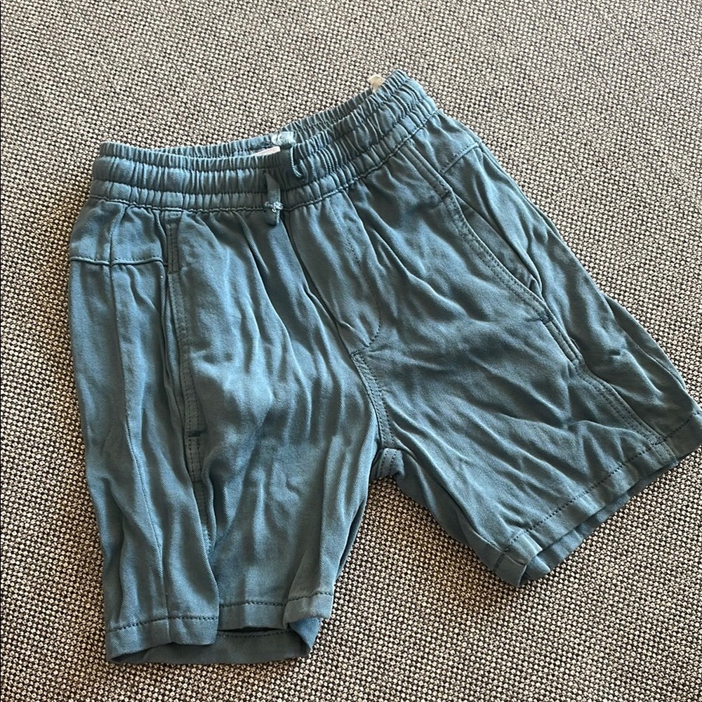 Zara Blue Relaxed Fit Shorts with Elastic Waistband
